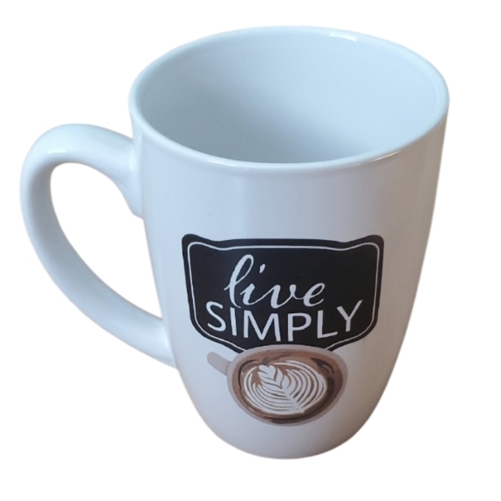 Royal Norfolk Live Simply White Mug With Latte Coffee Art 16oz